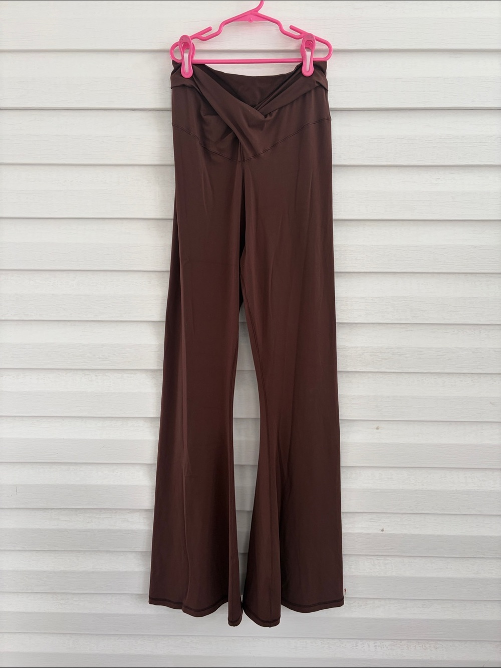Offline by Aerie L Chocolate Brown Real Me Foldover Wide Leg Yoga Pants Y2K